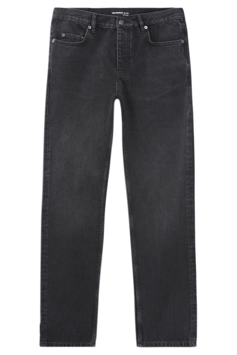5-POCKET STRAIGHT BLACK DENIM TROUSERS BLACK DENIM 5