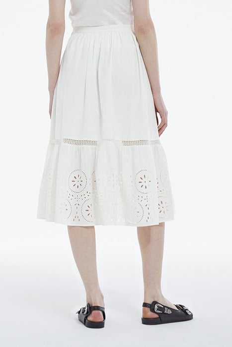 LONG SKIRT WITH EMBROIDERY WHITE 2