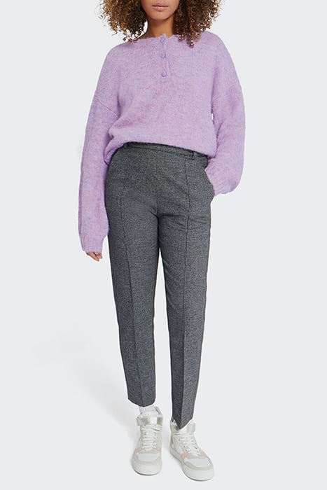 VIOLET MARL KNIT SWEATER WITH BUTTONED NECK 1
