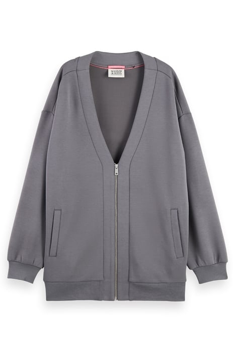 OVERSIZED JERSEY BOMBER JACKET DARK GREY 4