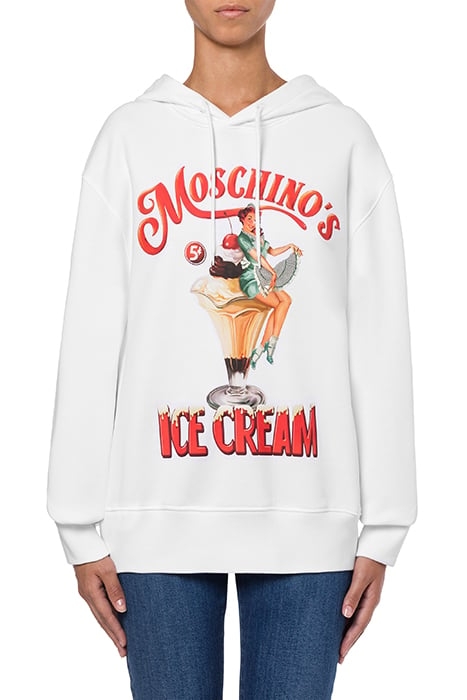 MOSCHINO'S ICE CREAM HOODIE WHITE 1
