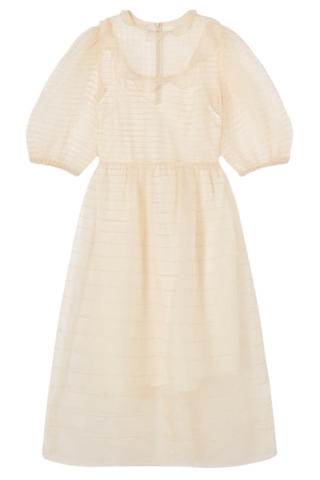 DR MADDIE PINTUCK DRESS ECRU 3