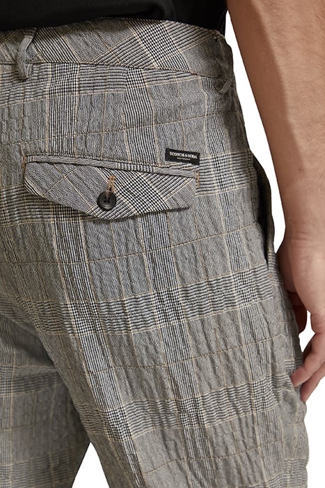 BLAKE - CHECKED COTTON-BLEND SEERSUCKER CHINO BLACK ECRU CHE 6