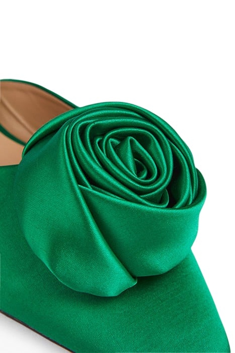 ROSIE SATIN ROSE FLAT EMERALD 4