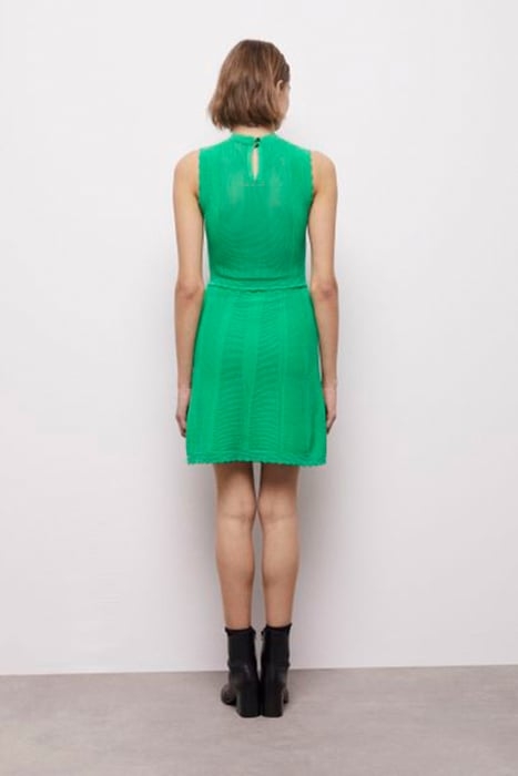 SHORT SLEEVELESS KNIT DRESS GREEN 3