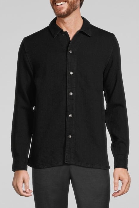 BLACK ORGANIC COTTON REGULAR OVERSHIRT BLACK 1