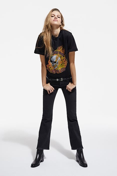 SKULL FLAME T-SHIRT STONE 3