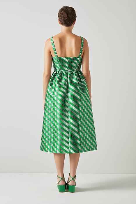 DR ELODIE JACQUARD DRESS GREEN 2