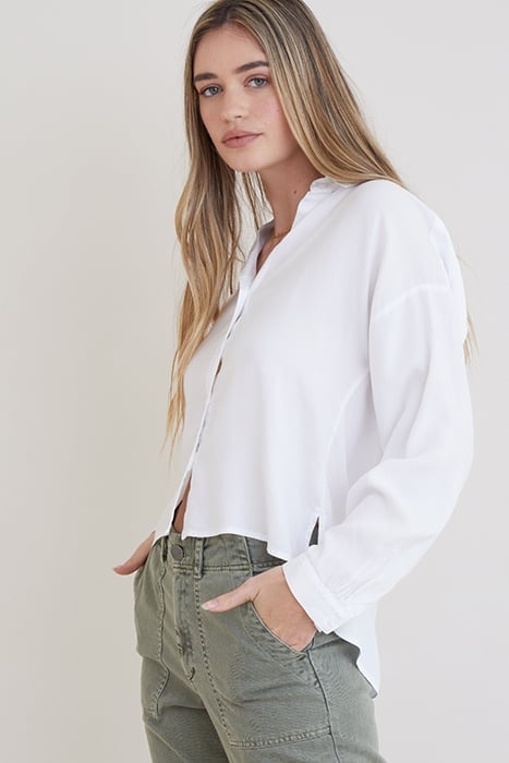 LONG SLEEVE HIGH LOW HEM SHIRT WHITE 2