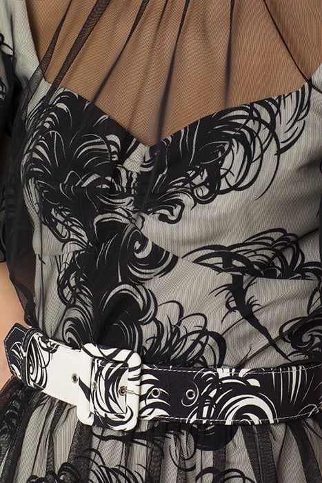 ALLOVER FEATHERS CADY AND TULLE DRESS WHITE 4