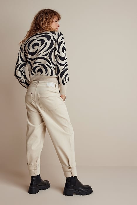 BARREL FIT JEANS COMFY COTTON TWILL IVORY 2