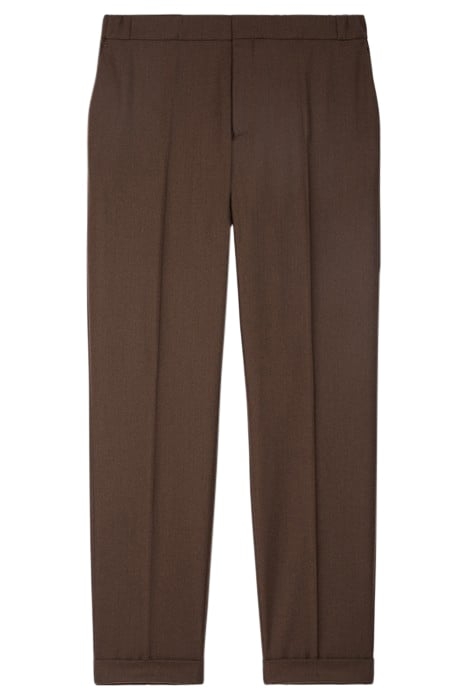 SUIT TROUSERS WITH ELASTIC BELT BROWN 3