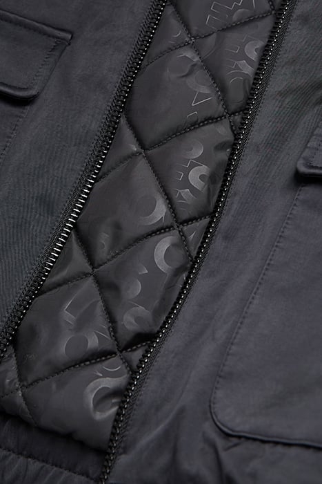 BI MATERIAL SATIN BOMBER WITH REFLECTIVE DETAILS BLACK 2