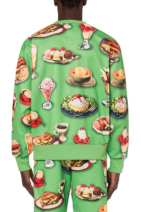 FOOD PRINT COTTON BLEND SWEATSHIRT GREEN 2