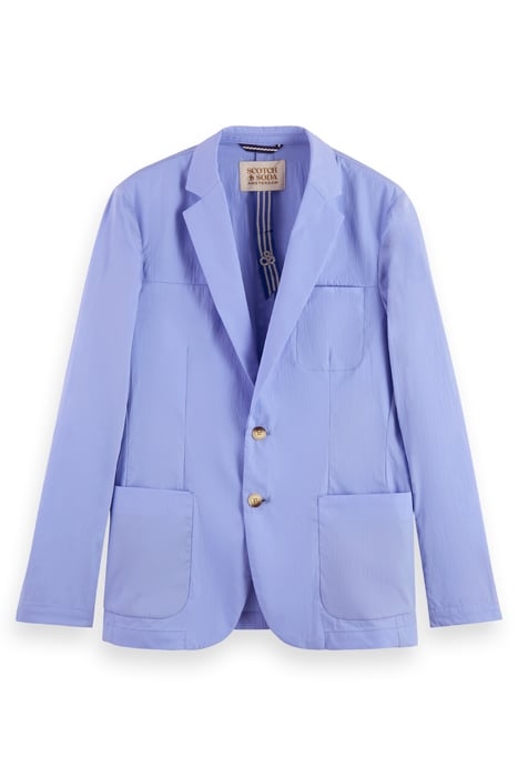 UNCONSTRUCTED COTTON-BLEND POPLIN BLAZER OCEAN MIST 3