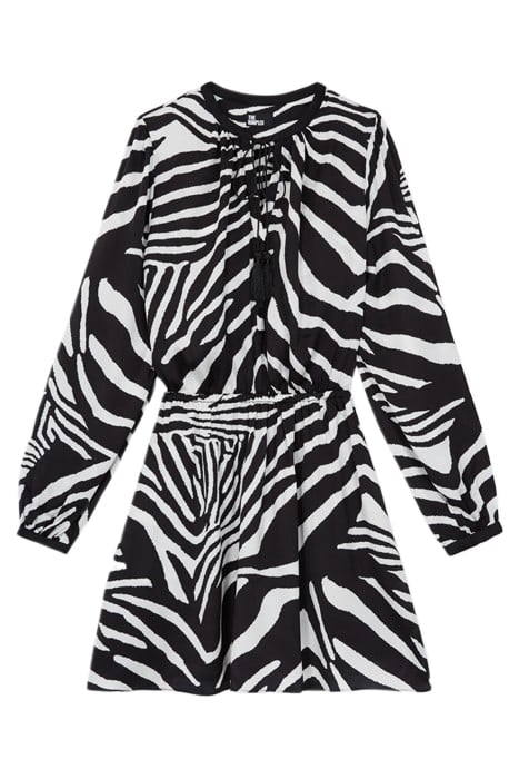 ZEBRA PRINT DRESS BLACK WHITE 1