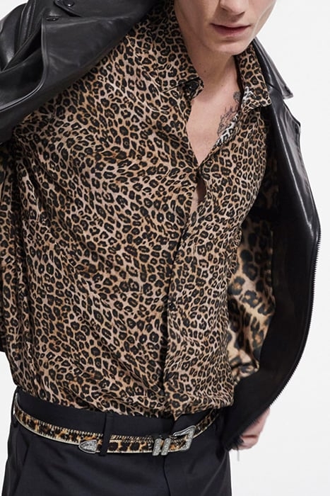 BIKER-STYLE LEATHER JACKET WITH ZIP DETAILS BLACK 6