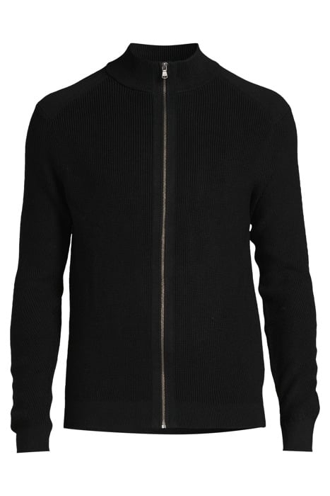 BLACK KNIT ZIP-COLLAR CARDIGAN BLACK 3