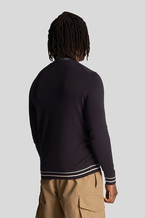 TIPPED CREW NECK JUMPER DARK NAVY 2