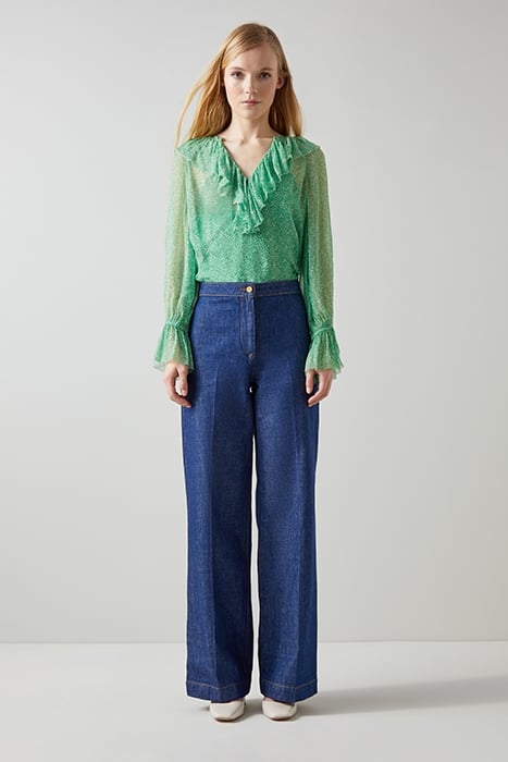 ANNIE FRILL BLOUS GREEN 2