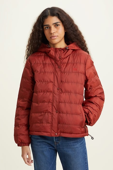 EDIE PUFFER JACKET IN CORAL 1
