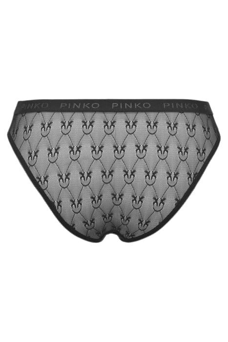 SENZA PAROLE SLIP PIZZO INDEMAGLIATO JACQUARD C/LOGO BLACK 3