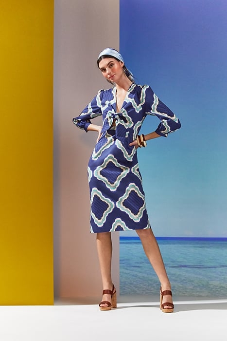 DR DANIELA- TIE FRONT KAF NAVY MULTI 4