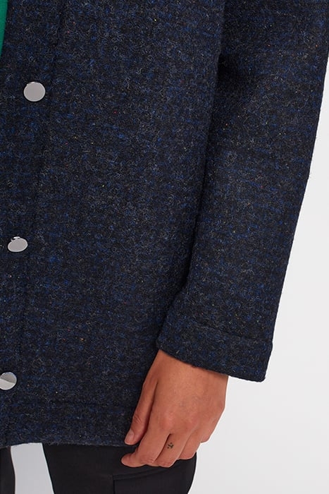 BLACK MARL SCUBA FABRIC COAT BLACK 4