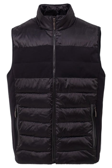 BLACK MIXED FABRIC IKKS X DUVILLARD BODYWARMER BLACK 4