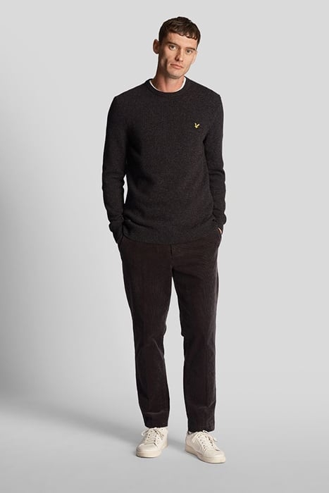 CREW NECK LAMBSWOOL BLEND JUMPER CHARCOAL MARL 3