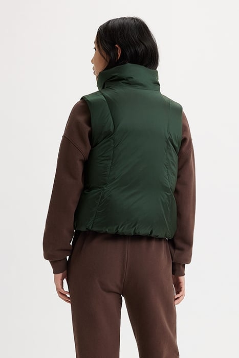 PILLOW PUFFER GILET IN GREEN 2