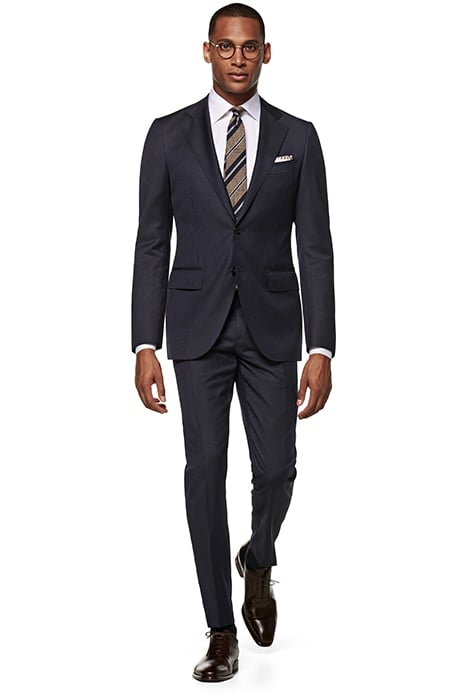 NAVY STRIPED TAILORED FIT LAZIO BLAZER 2