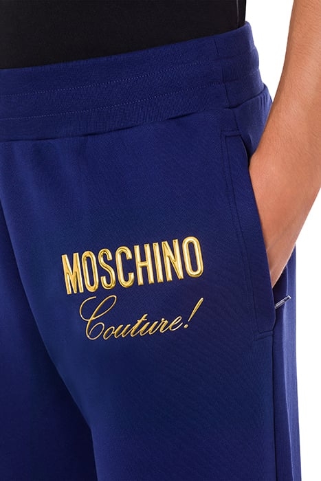 MOSCHINO COUTURE ORGANIC FLEECE JOGGERS BLUE 4