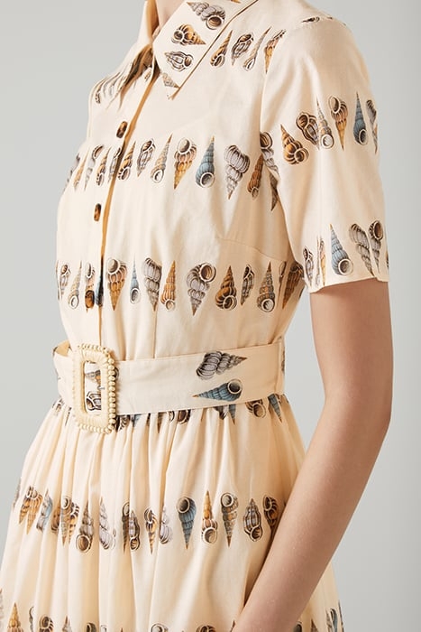 BELLA PRINTED SHIRT DRESS NATURAL/ECRU 4