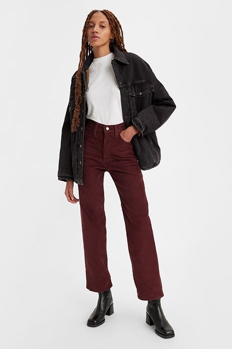 RIBCAGE STRAIGHT JEANS RED 1