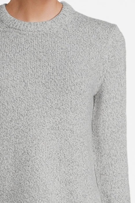 SLIT CREWNECK SWEATER IN WOOL-CASHMERE BOUCLÉ LIGHT HEATHER 4