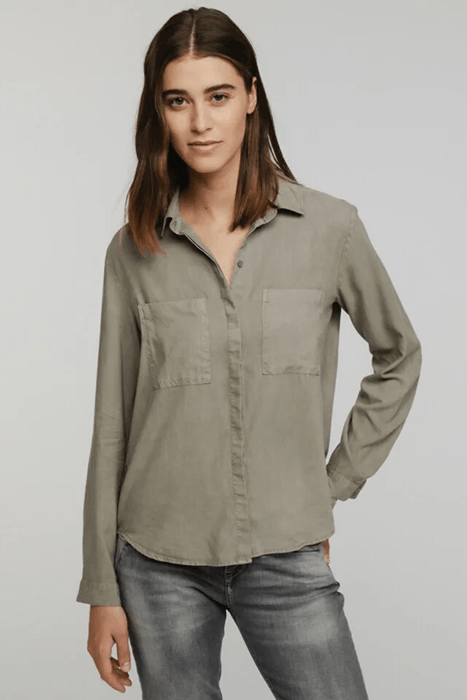TWO POCKET CLASSIC BUTTON DOWN SOFT ARMY 3