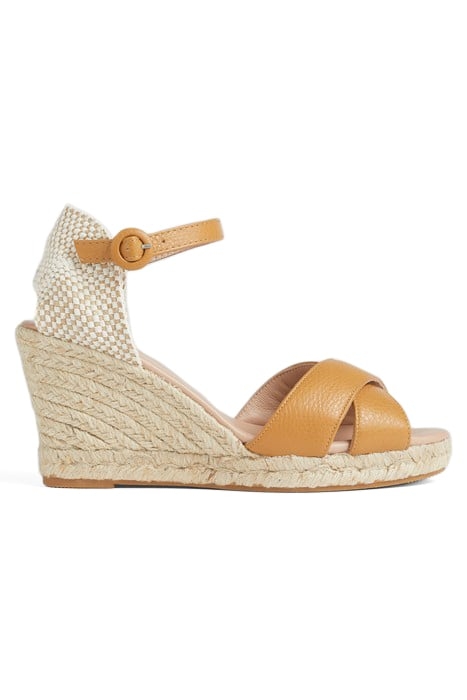 ANGELE - ESPADRILLE WEDGE TAN 1