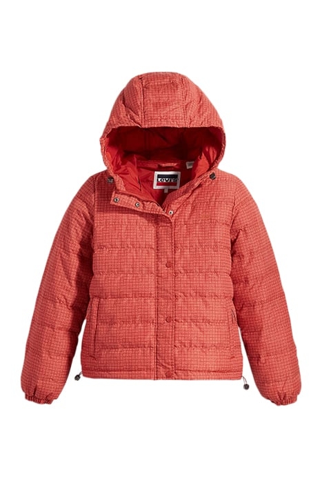 EDIE PUFFER JACKET IN CORAL 3