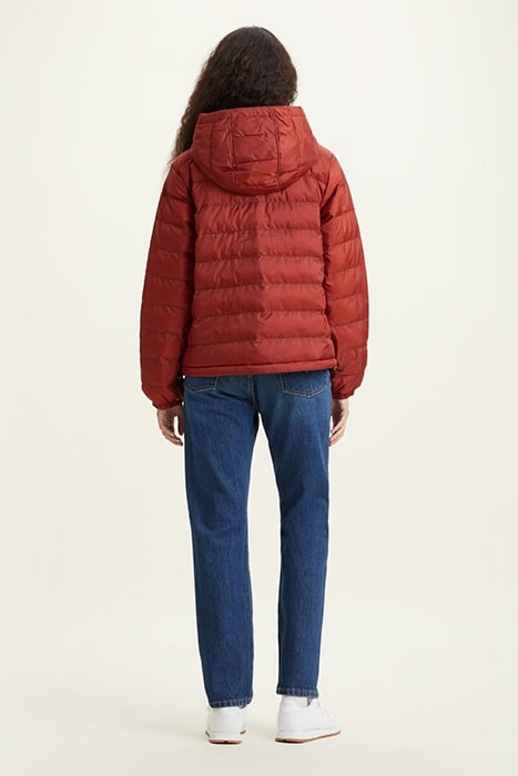 EDIE PUFFER JACKET IN CORAL 2