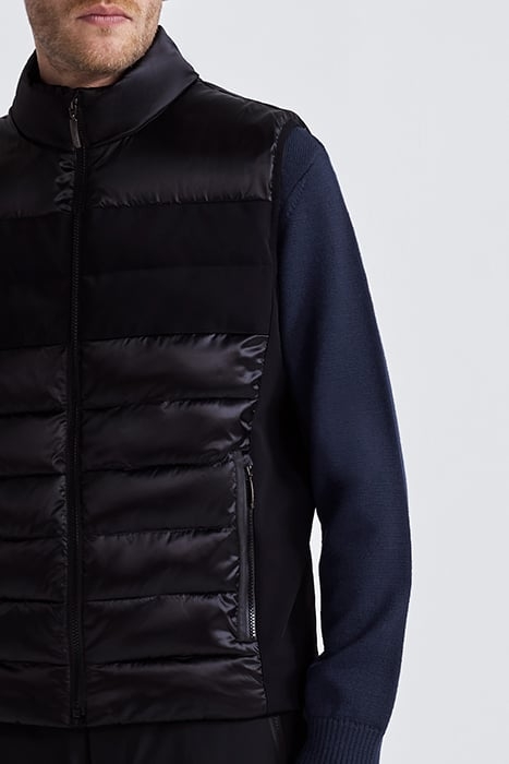 BLACK MIXED FABRIC IKKS X DUVILLARD BODYWARMER BLACK 5