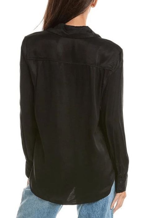 TWO POCKET BISHOP SLEEVE SHIRT BLACK 2