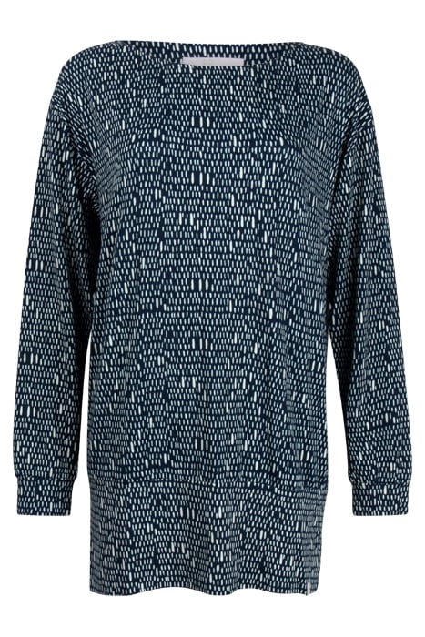 LONG LOOSE TEE CREW PRINT LONG SLEEVES DARK BLUE WITH STRIPE 1