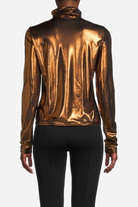 CHIC LAMINATED JERSEY TURTLENECK BRONZO 2