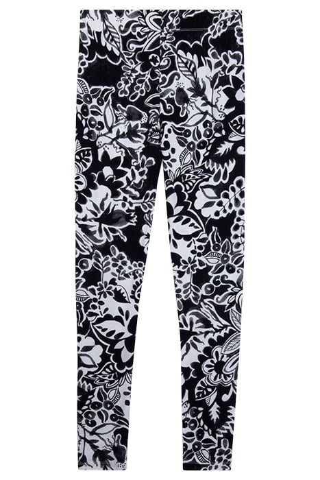 BASIC LEGGINGS PRINT BLACK WITH OFFWHITE CENTREPIECE PRINT 2