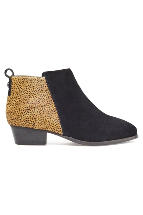 WILLOW SUEDE PONY ANKLE BOOT BLACK PRINTED 1