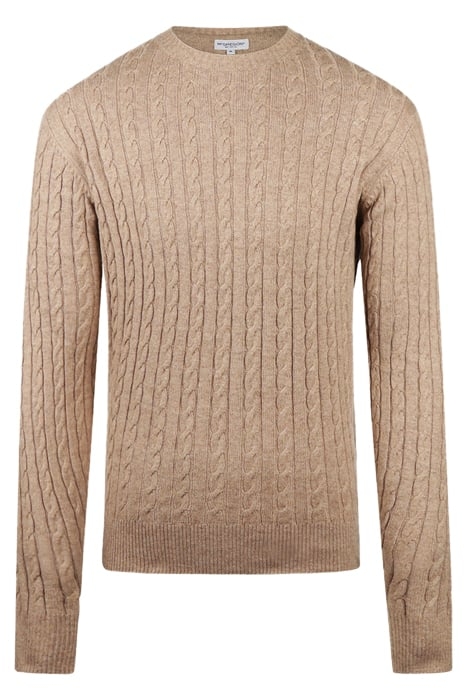 CABLE CREW NECK SWEATER SAND 1