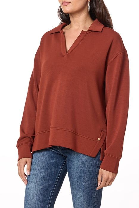 JOHNNY COLLAR SLIT HEM POPOVER ARABIAN SPICE 3