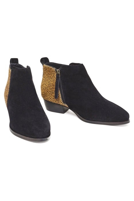 WILLOW SUEDE PONY ANKLE BOOT BLACK PRINTED 2