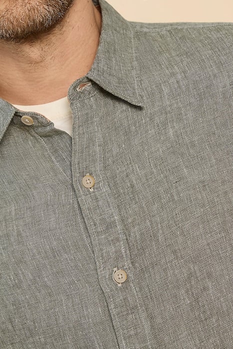 PEMBROKE LINEN SHIRT KHAKI GREEN 4